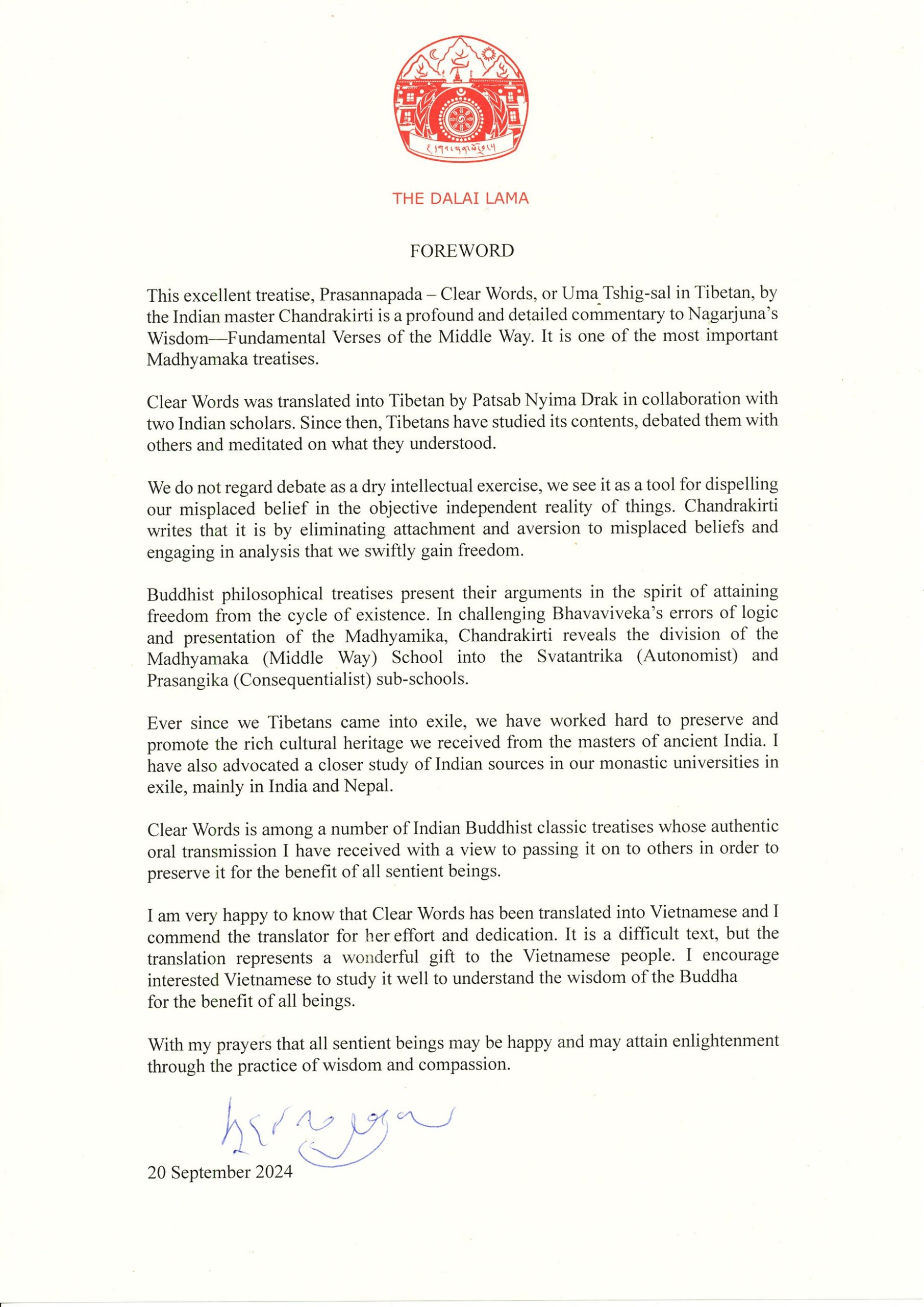 The Dalai Lama Foreword